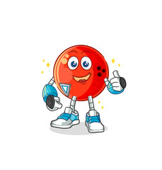 bowling ball robot character. cartoon mascot vector