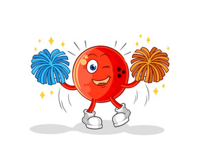 bowling ball cheerleader cartoon. cartoon mascot vector