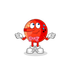 bowling ball lie like Pinocchio character. cartoon mascot vector