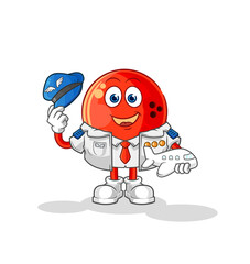 Obraz premium bowling ball pilot mascot. cartoon vector