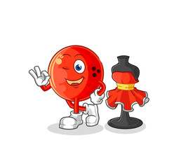 bowling ball fashion designer vector. cartoon character