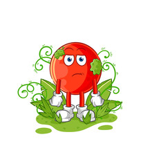 bowling ball waiting too long mascot. cartoon vector