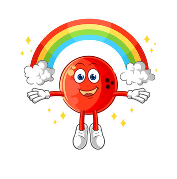 bowling ball with a rainbow. cartoon vector