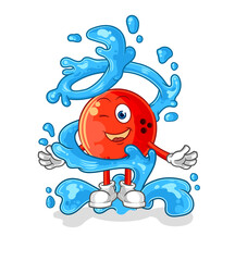 bowling ball fresh with water mascot. cartoon vector