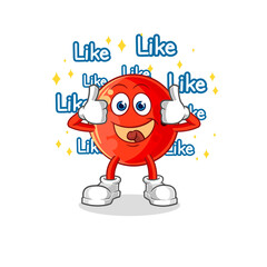 bowling ball give lots of likes. cartoon vector