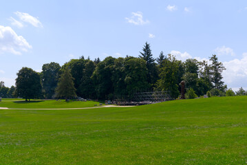 Park at local mountain Gurten, Canton Bern, near City of Bern on a sunny summer day. Photo taken June 16th, 2022, Gurten, Switzerland. - obrazy, fototapety, plakaty
