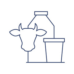 Cow milk bottle dairy icon vector