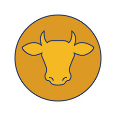 cow head dairy icon vector