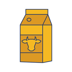 Cow milk packet dairy icon