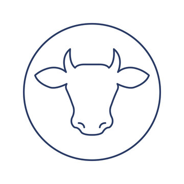 cow head dairy icon vector