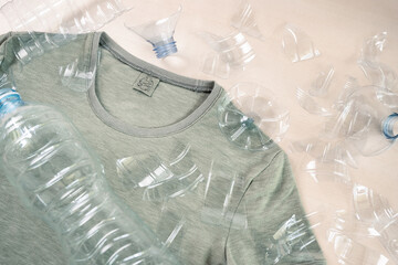 T-shirt made with fabric based in recycled materials as plastic bottles