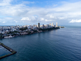 Naklejka premium The beautiful and extensive Salvador, one of the largest capitals of Brazil in Bahia