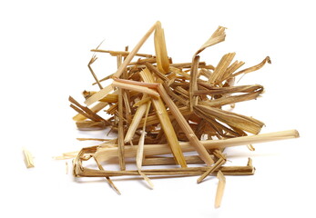 Pile straw isolated on white background