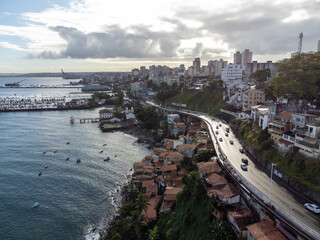 Fototapeta premium The beautiful and extensive Salvador, one of the largest capitals of Brazil in Bahia