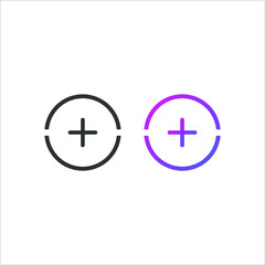 Add, plus flat icon, in solid and gradient color