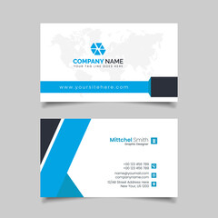 business card design. modern wavy theme, double sided business card design