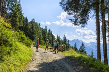 Wonderful mountain trekking route in South Tyrol. Beautiful natural landscapes.
