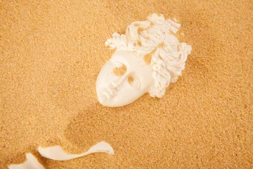 Papier Peint photo autocollant Plage de Bolonia, Tarifa, Espagne image de fond de sable de sculpture