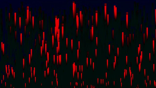 Rising stream from line on black background. Motion. Flow lines denoting danger or eruption. Background of stream of red lines