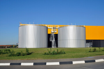 Fire protection facilities. Huge tanks for storing water.