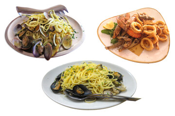 plate of clams mussels and mixed fried-