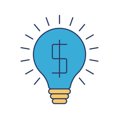 Creative light bulb idea icon vector