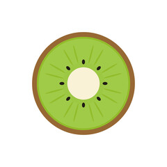 Kiwi slice. Kiwi vector on white background. kiwi symbol. logo design.