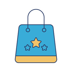 Modern creative shopping bag star icon