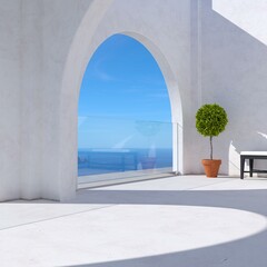 3d illustration of a greek island scenery
