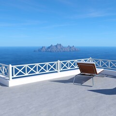 3d illustration of a greek island scenery