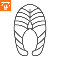 Salmon steak line icon, outline style icon for web site or mobile app, fish and saefood, trout vector icon, simple vector illustration, vector graphics with editable strokes.