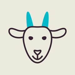 Goat icon. Farm animal vector illustration