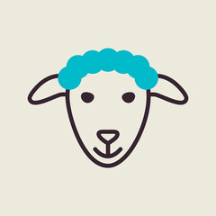 Sheep icon. Farm animal vector illustration