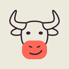 Bull icon. Farm animal vector illustration