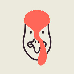 Turkey icon. Farm animal vector illustration