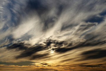 Evening sky in windy summer weather