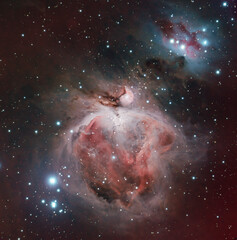 Orion and running man nebula in dark space