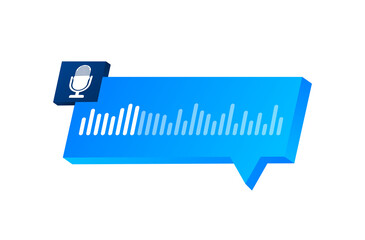 Voice, Record Audio message, speech bubble. Messenger chat screen. Vector stock illustration.