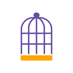 Empty bird cage vector icon