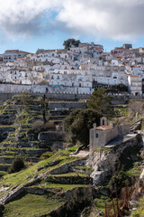 Fototapeta na wymiar View of historic old pilgrimage town Monte Sant Angelo, Gargano Peninsula in Italy