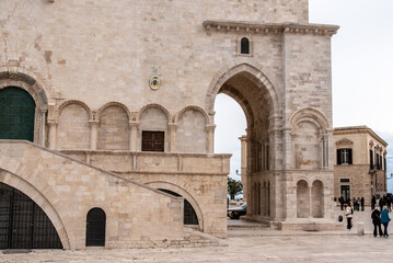 Details of the facade of the cathedral in Trani, Southern Italy