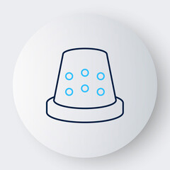 Line Thimble for sewing icon isolated on white background. Colorful outline concept. Vector