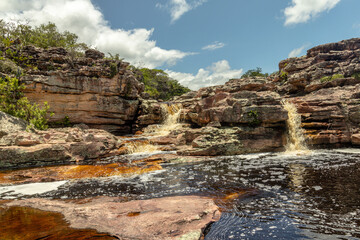 waterfall in the city of Ibicoara, Chapada Diamantina, State of Bahia, Brazil