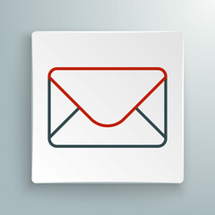 Line Mail and e-mail icon isolated on white background. Envelope symbol e-mail. Email message sign. Colorful outline concept. Vector