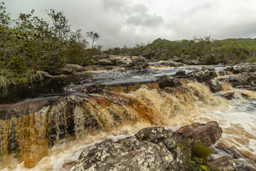 Fototapeta na wymiar waterfall in the city of Ibicoara, Chapada Diamantina, State of Bahia, Brazil