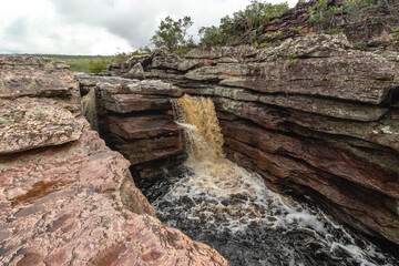 waterfall in the city of Ibicoara, Chapada Diamantina, State of Bahia, Brazil