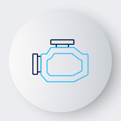 Line Check engine icon isolated on white background. Colorful outline concept. Vector