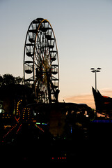 Fairground rides at night