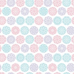 Pale color Christmas snowflakes seamless pattern.