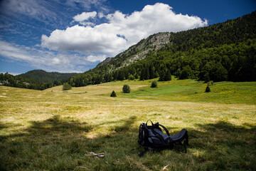 Randonnée sur les Hauts Plateaux du Vercors dans la plaine d'Herbouilly
